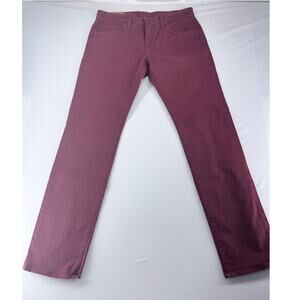 J Brand "Kane" Slim Straight Leg Pants - PHOENIX RD Burgundy - Size 33